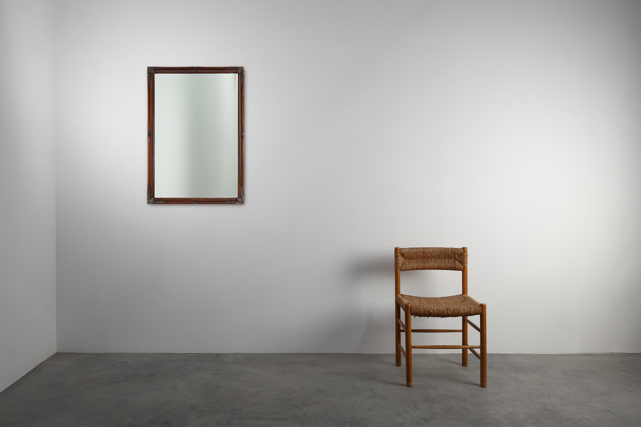 Antique French Facet-Cut Mirror in Carved Wood, circa 1850thumbnail